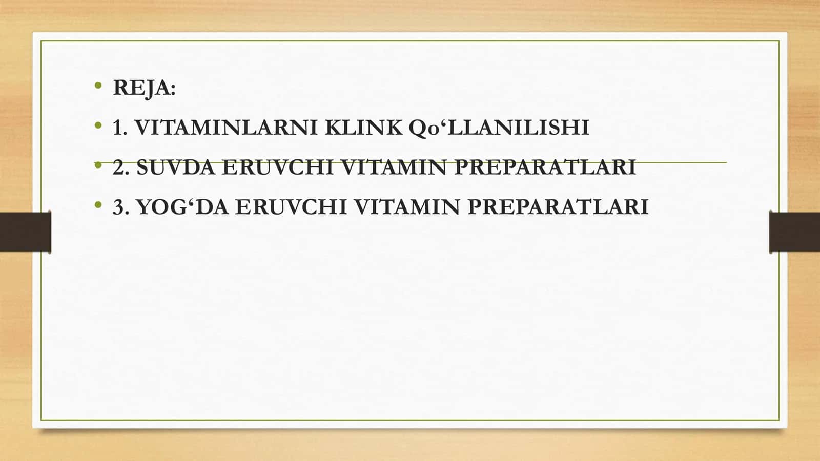 Vitamin( Farmakalogiya) 2