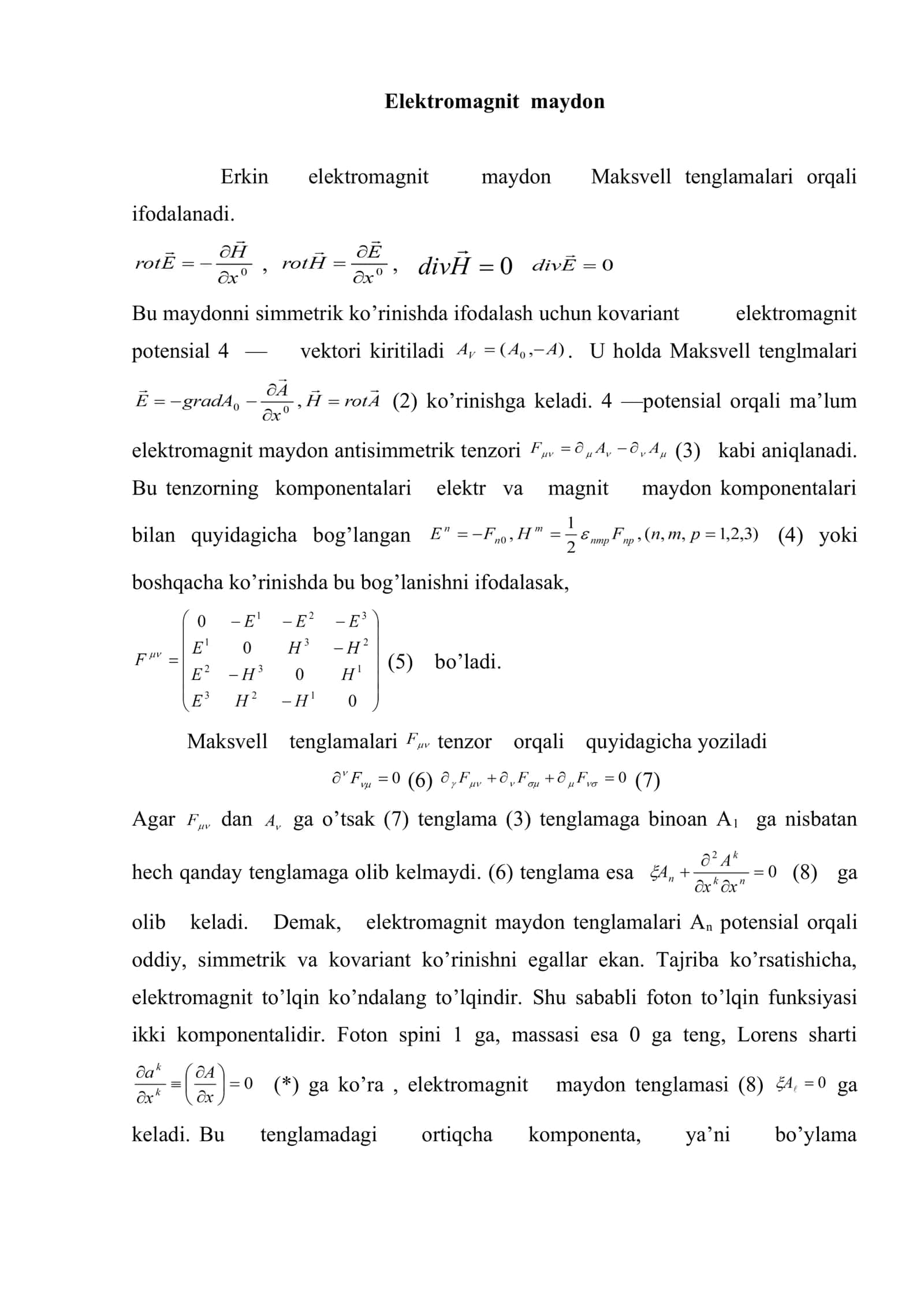 Elektromagnit maydon 2