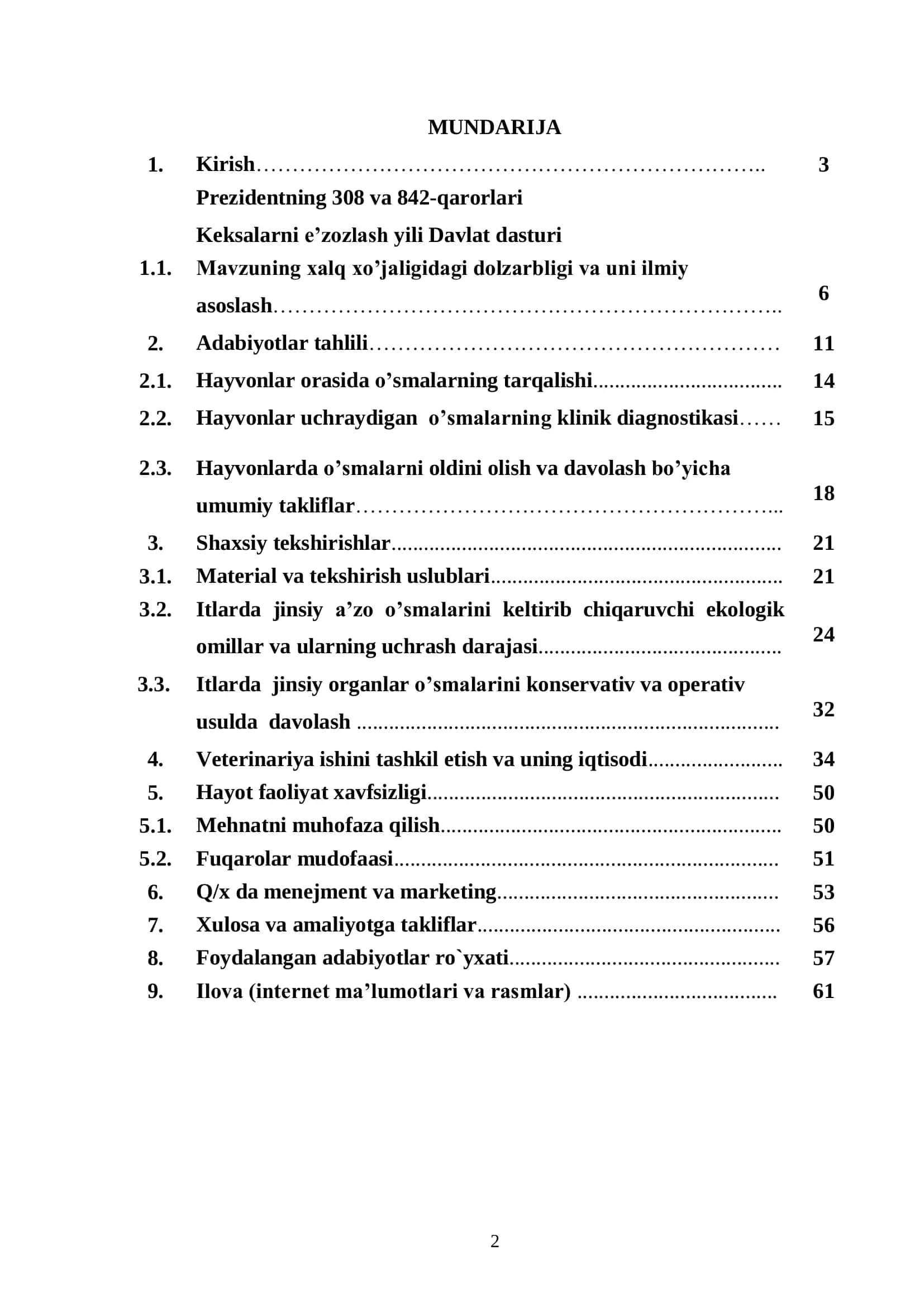"Itlarda tanosil sarkomani xirurgik yo’l bilan davolash" 2