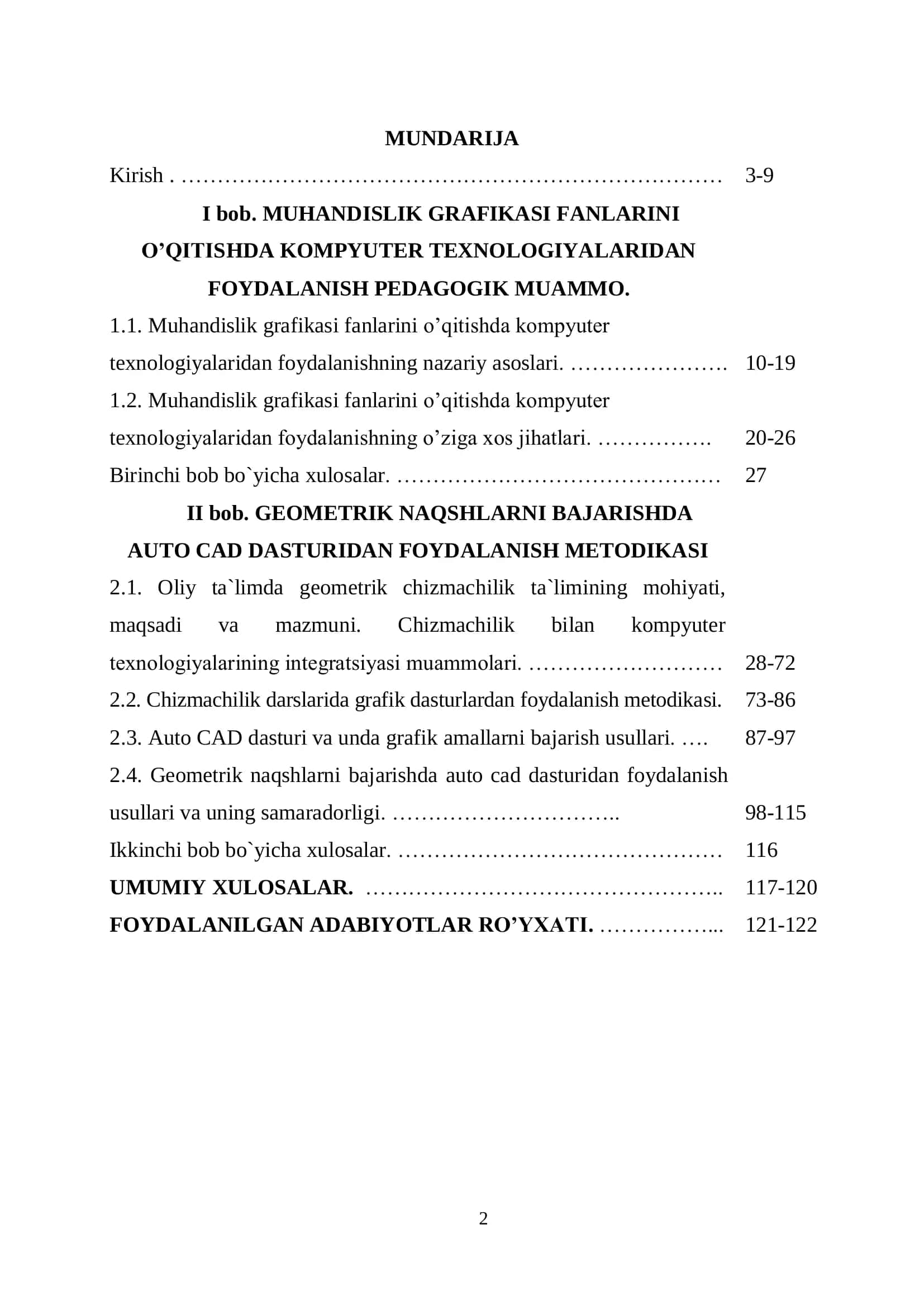 Tasviriy san`at va muhandislik grafikasi darslari 2