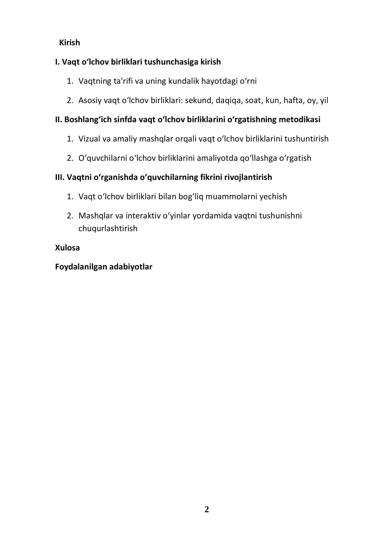 Vaqt o‘lchov birliklari tushunchasiga kirish 2