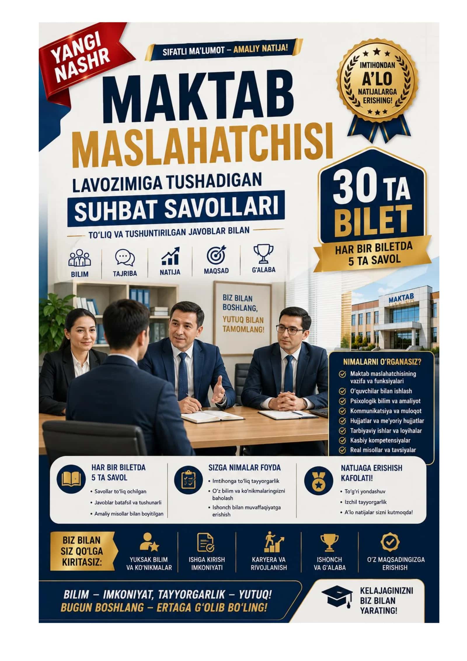 Maktab Maslahatchisi Tayyorlov Testlar va Suhbat Savollari 2