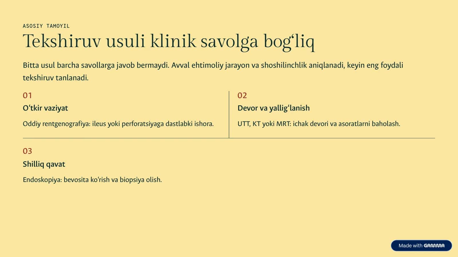 Radiologik tekshiruv Ingichka va yo‘g‘on ichak kasalliklarida 2