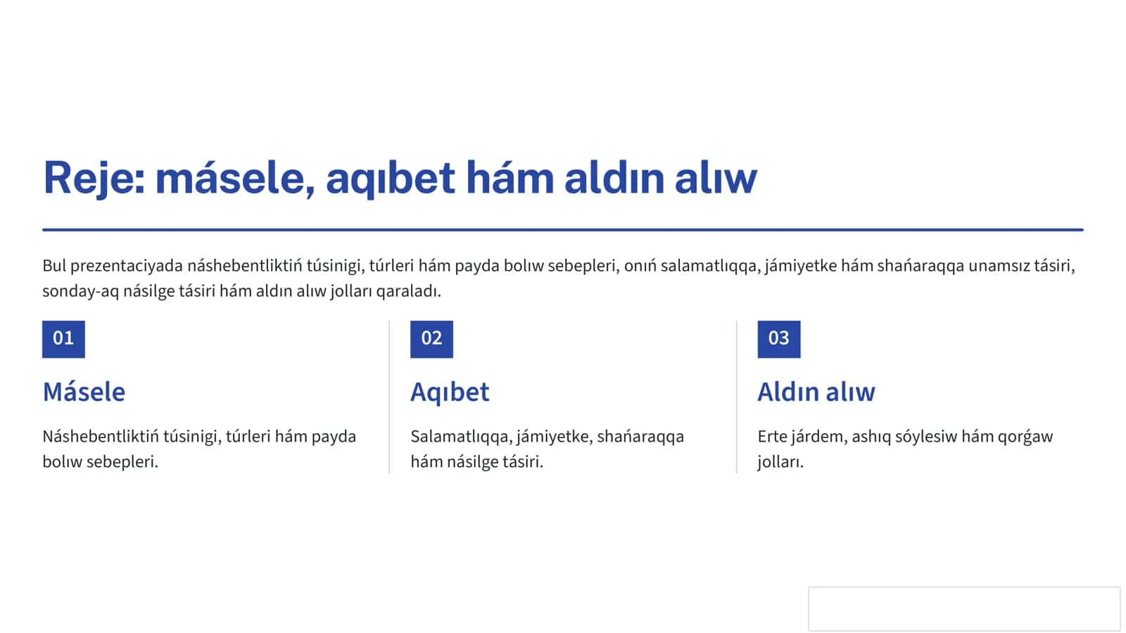 Náshebentlik hám onıń unamsız aqıbetleri 2