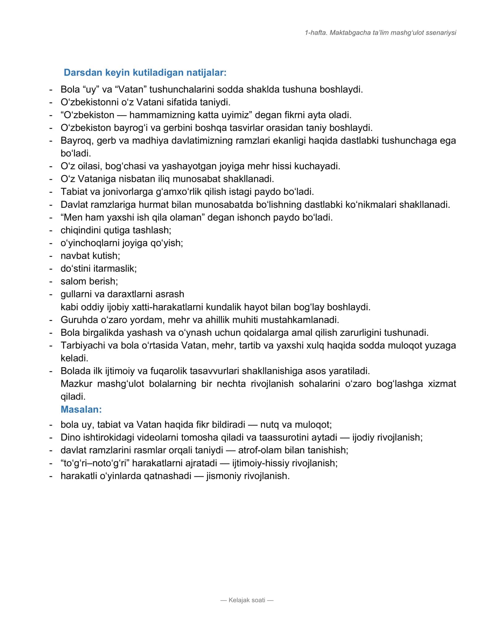 1-hafta. Maktabgacha ta’lim mashg‘ulot ssenariysi 2