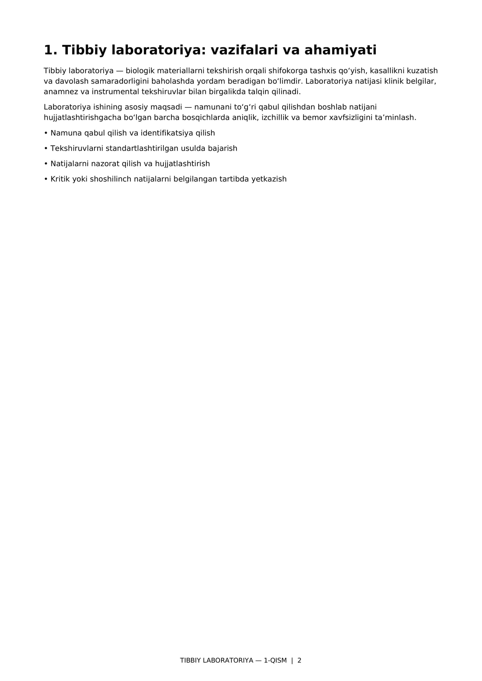 Tibbiy labaratoriya asoslari 1- qism#Tibbiyot #TibbiyLaboratoriya #Laboratoriya #LaboratoriyaAsoslari #TibbiyDiagnostika #Gematologiya #Biokimyo #Mikrobiologiya #Biosafety #LaboratoriyaXavfsizligi #TibbiyotTalabalari #OquvQollanma #Amaliyot #Tibbiyot #Meditsina #Tibbiyot #TibbiyLaboratoriya #Laboratoriya #LaboratoriyaAsoslari #TibbiyDiagnostika #Gematologiya #Biokimyo #Mikrobiologiya #Biosafety #LaboratoriyaXavfsizligi #TibbiyotTalabalari #OquvQollanma #Amaliyot #Tibbiyot #Meditsina 2