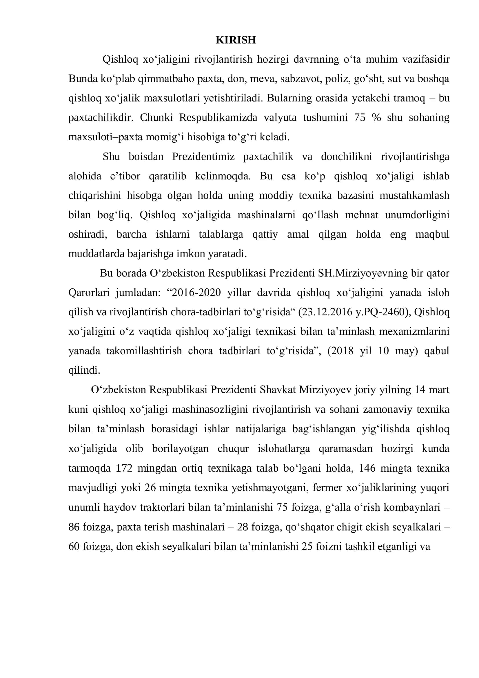 Qishloq xo‘jaligini mexanizatsiyalashtirish 2