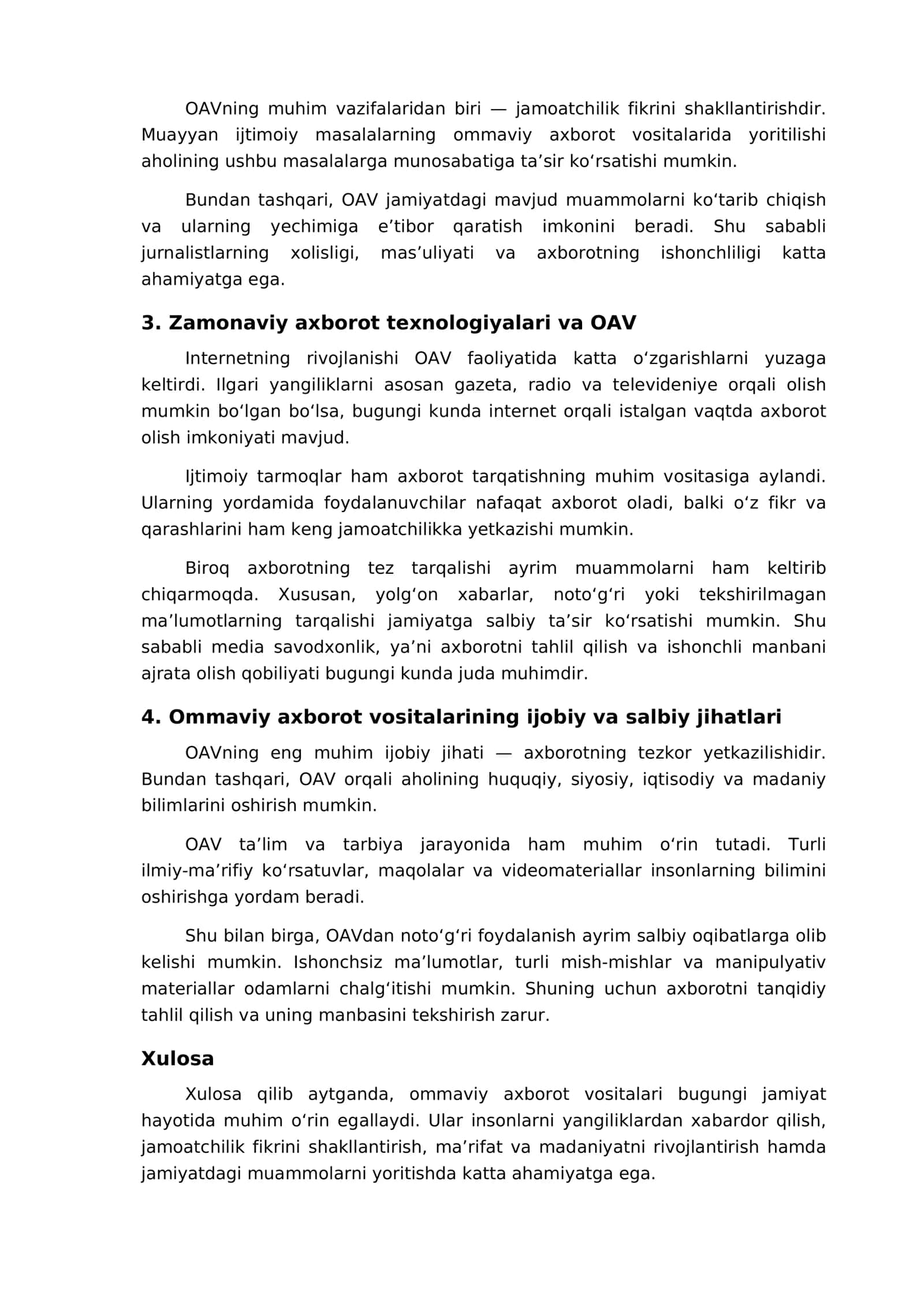 Omaviy axborot vositalarining bugungi kundagi ahamiyati 2