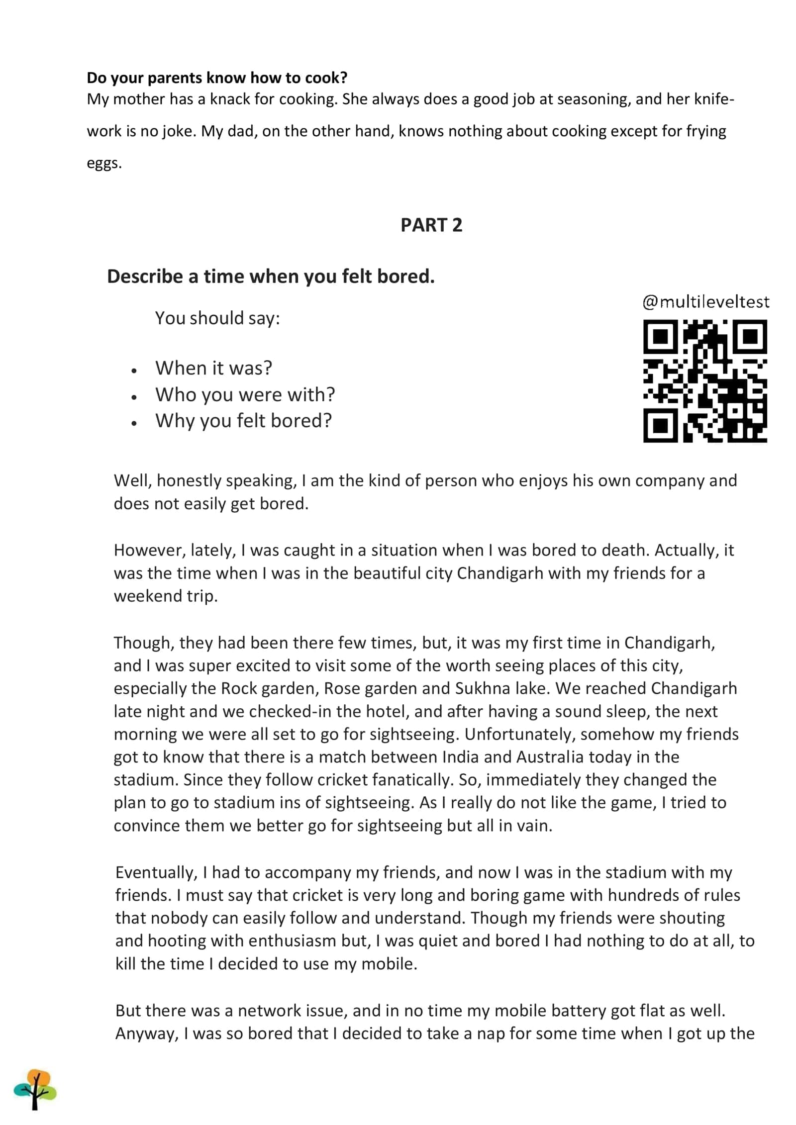 MULTI LEVEL PRACTICE TEST 2