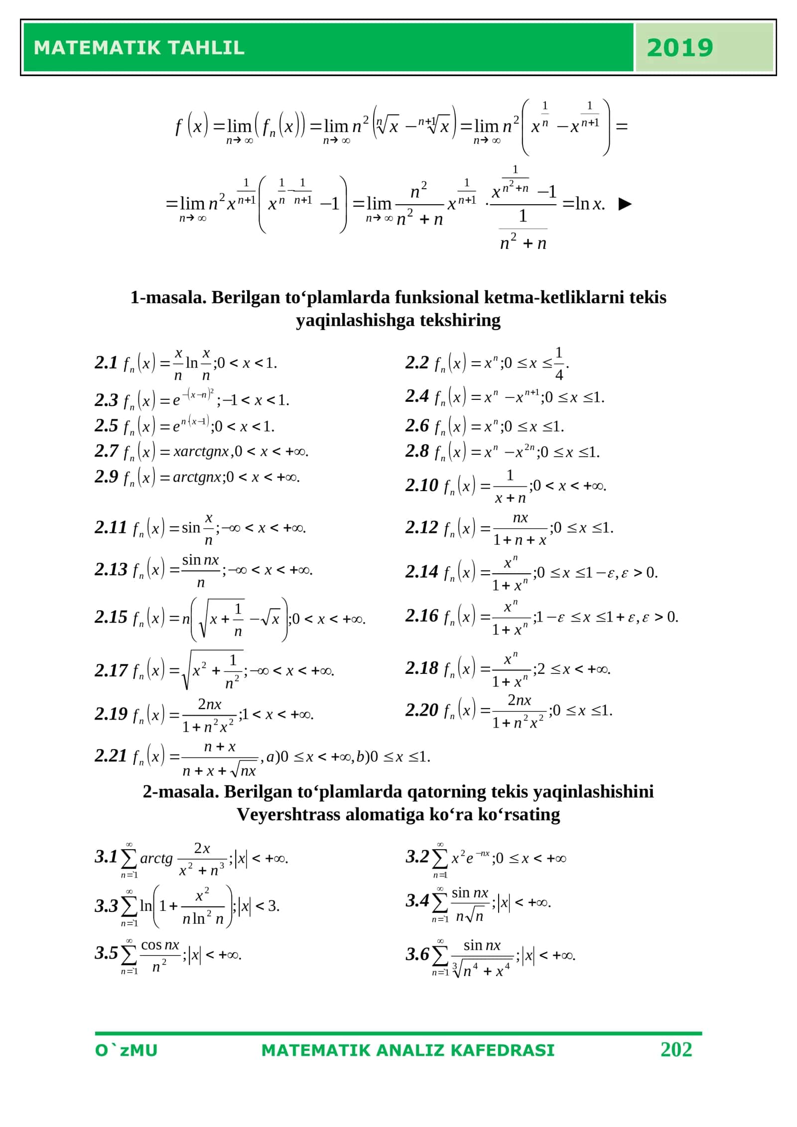 MATEMATIK TAHLIL 2