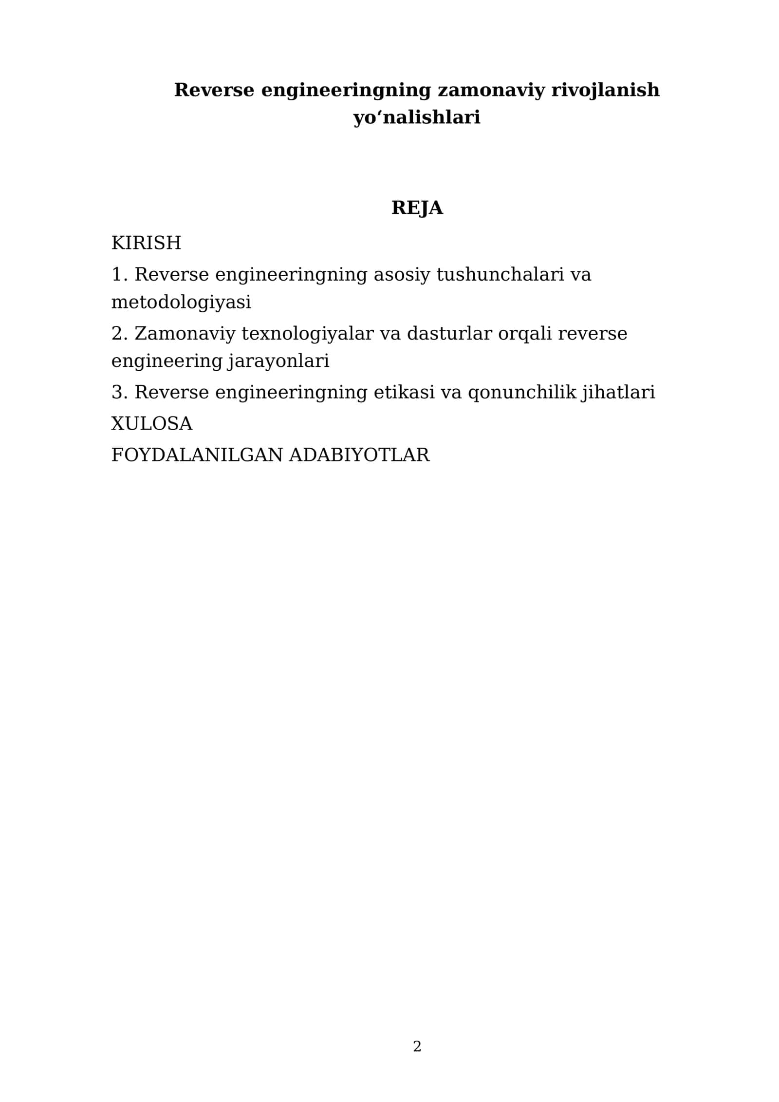 Reverse engineeringning zamonaviy rivojlanish yo‘nalishlari 2