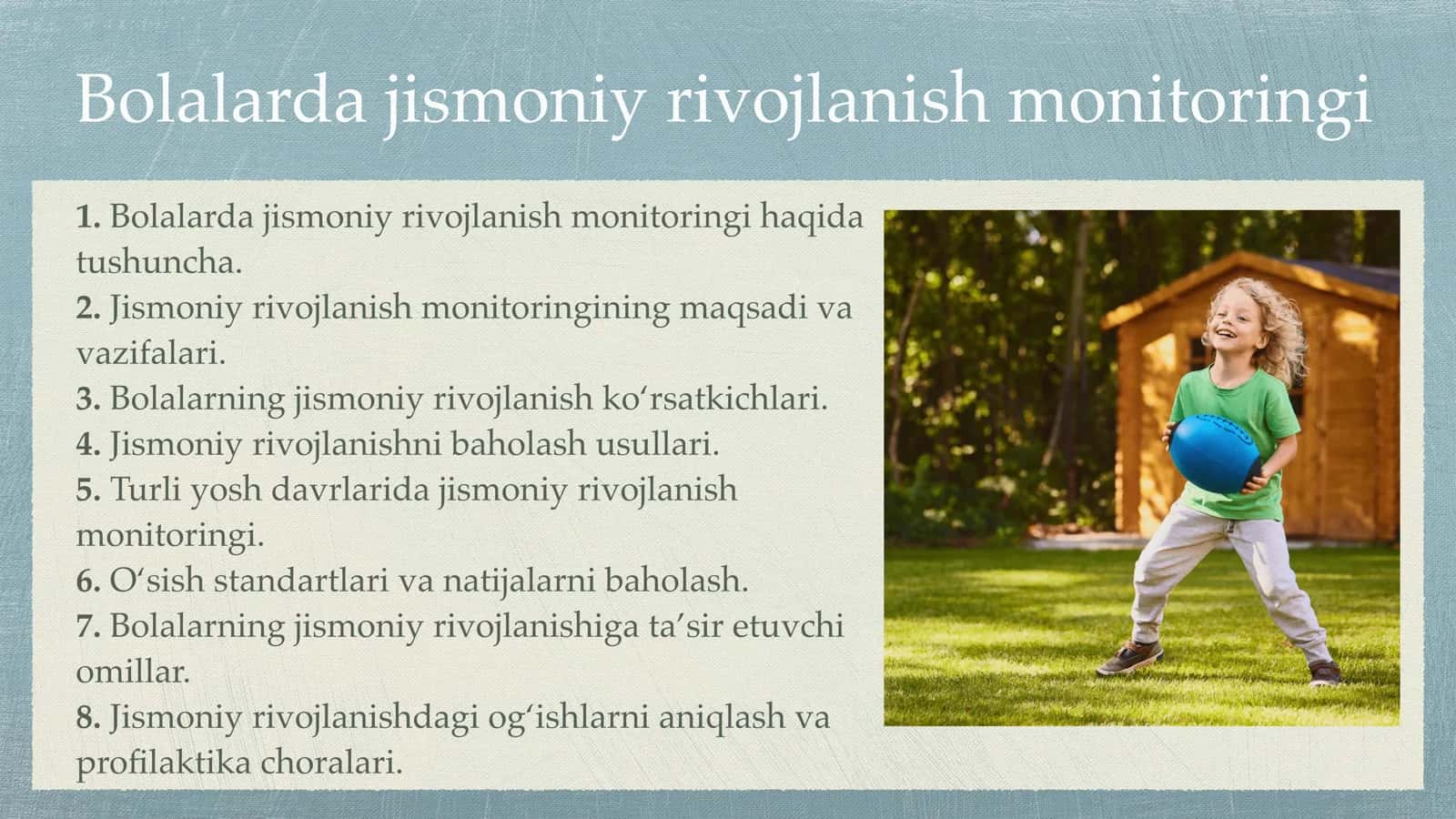 Bolalarda jismoniy rivojlanish monitoringi 2