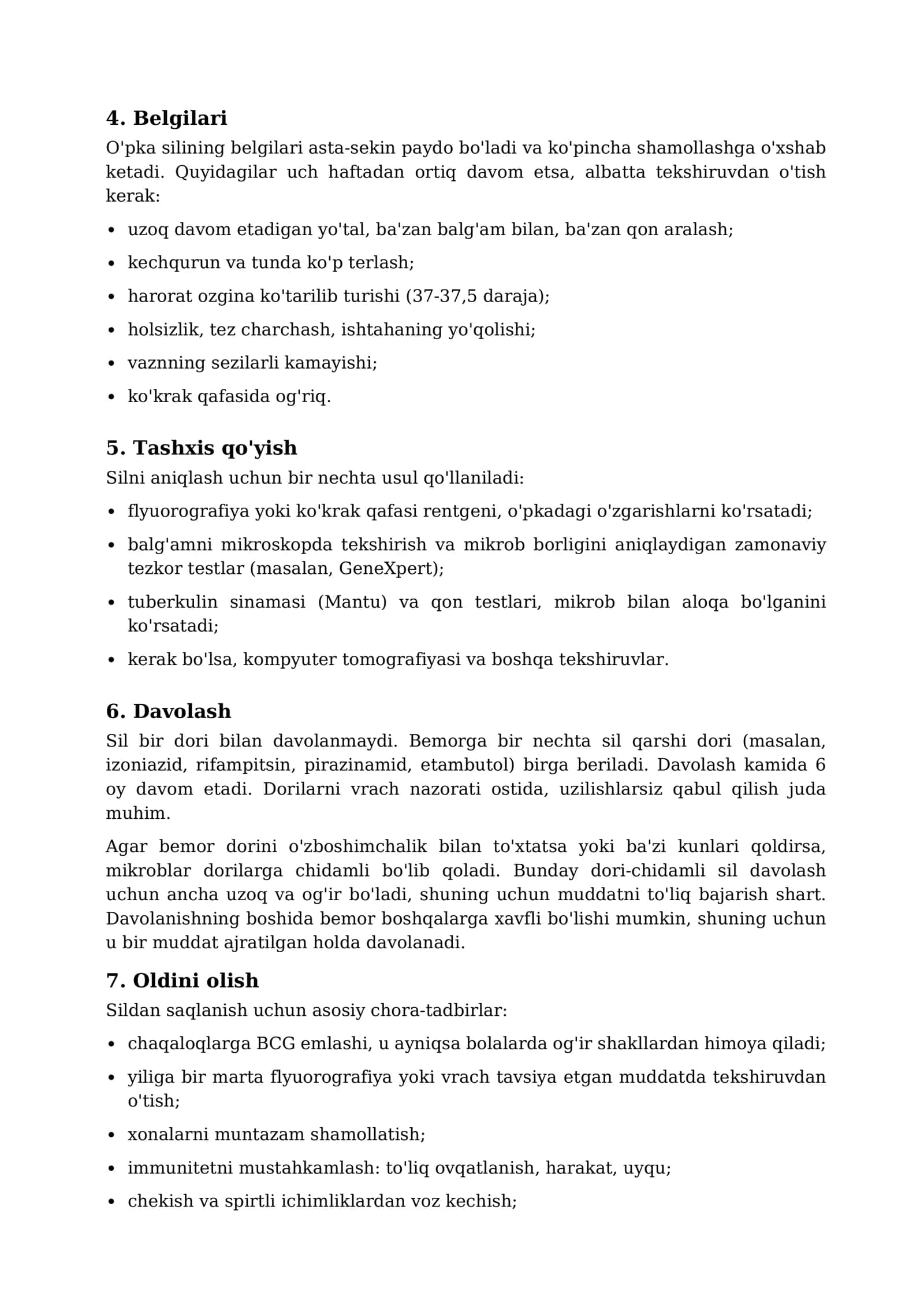 Sil (tuberkulyoz) kasalligi 2
