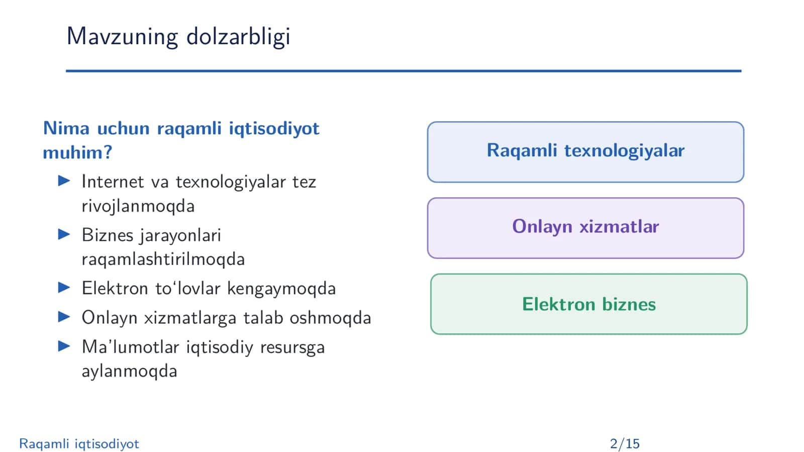 Raqamli iqtisodiyot 2