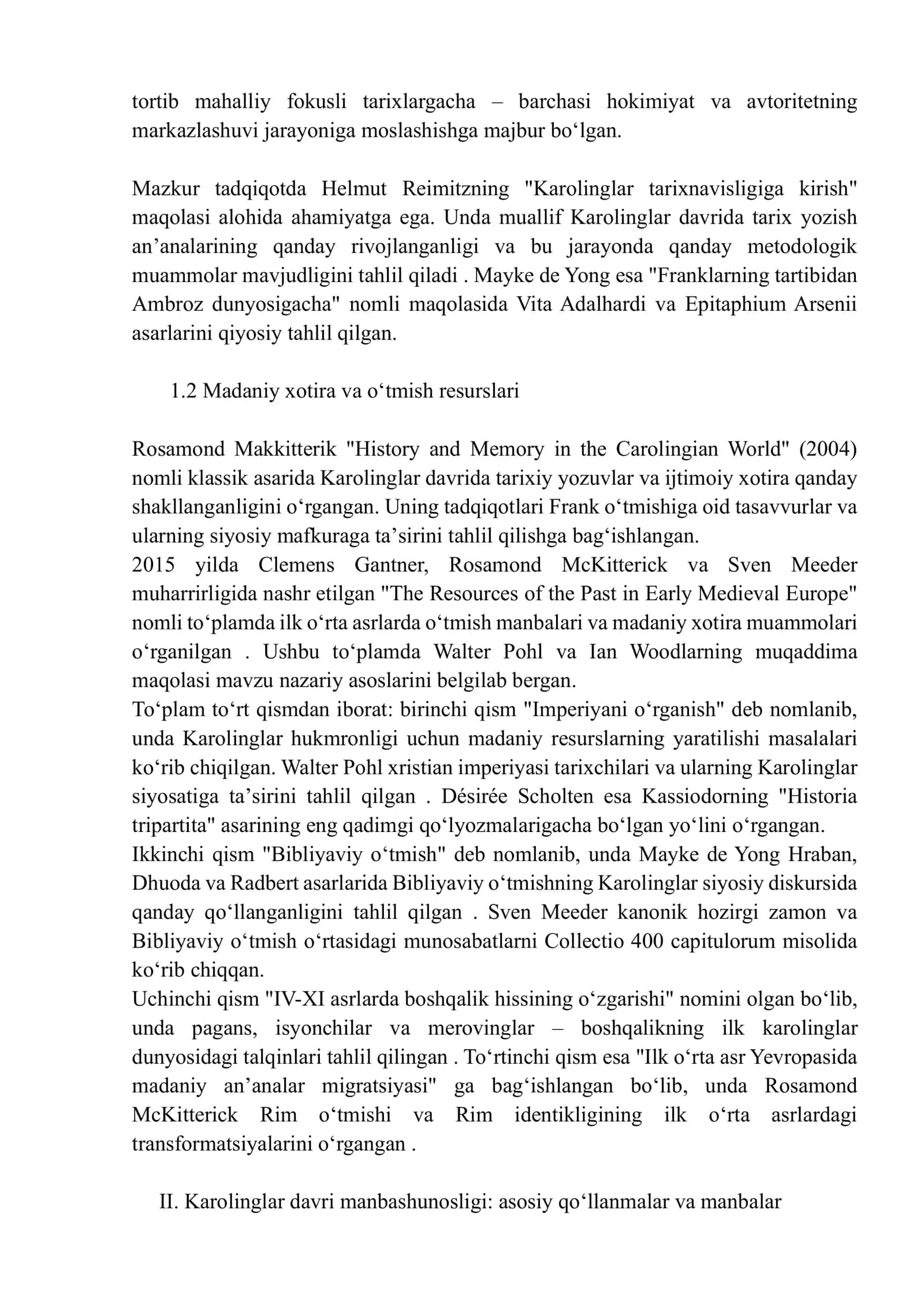 Buyuk Karl imperiyasi parchalanishingidan keyin vujudga kelgan davlatlar tarixi: tarixshunoslik va manbashunoslik tahlili 2