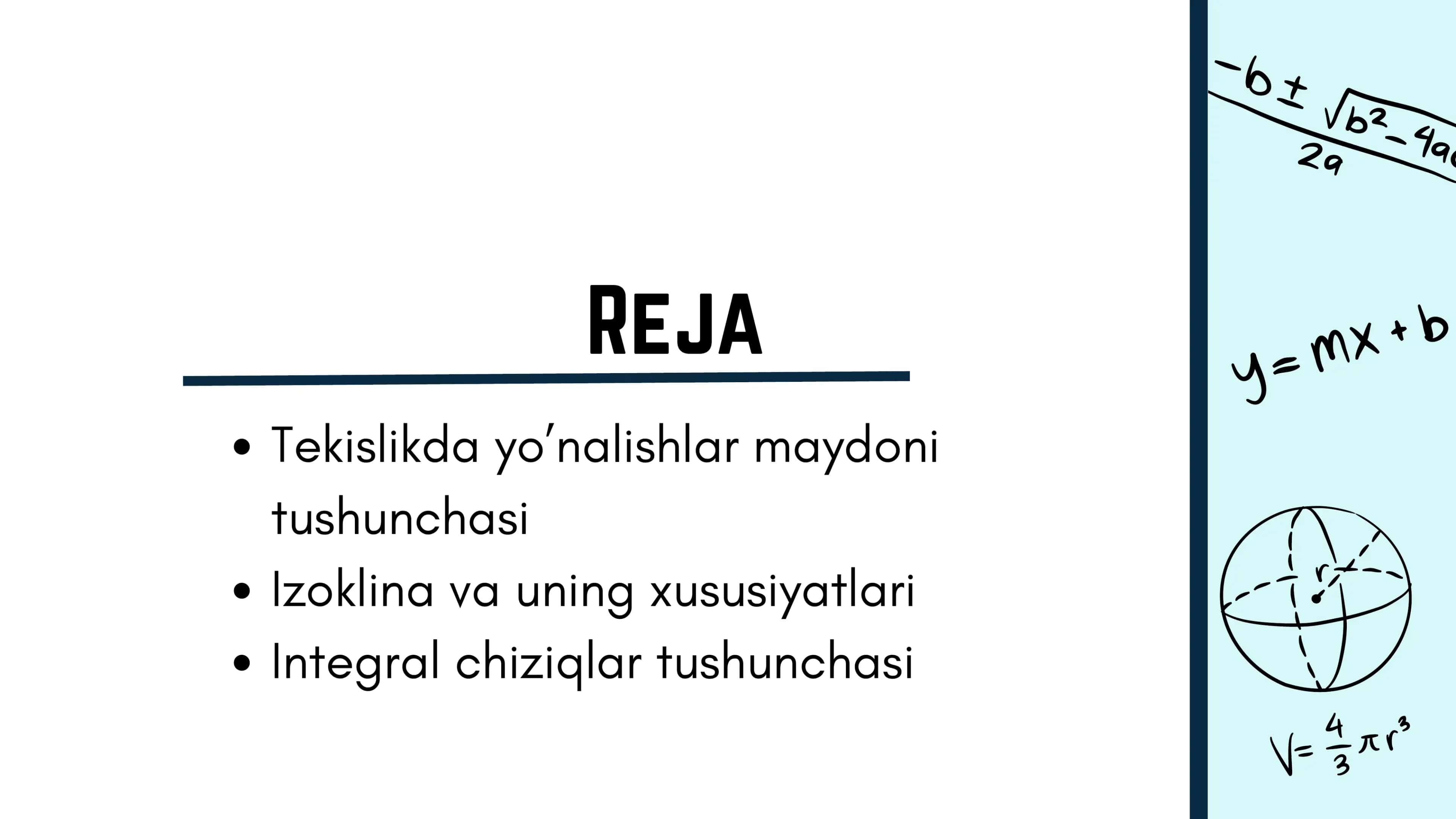 Tekislik va fazoda yo’nalishlar maydoni 2