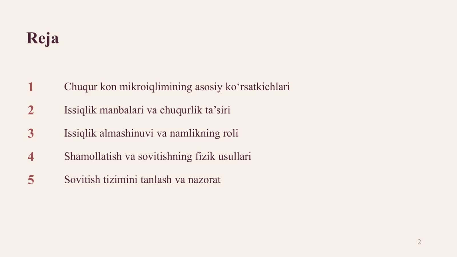 Chuqur konlarda mikroiqlim sharoitlari va havo haroratini pasaytirishning fizik usullari 2