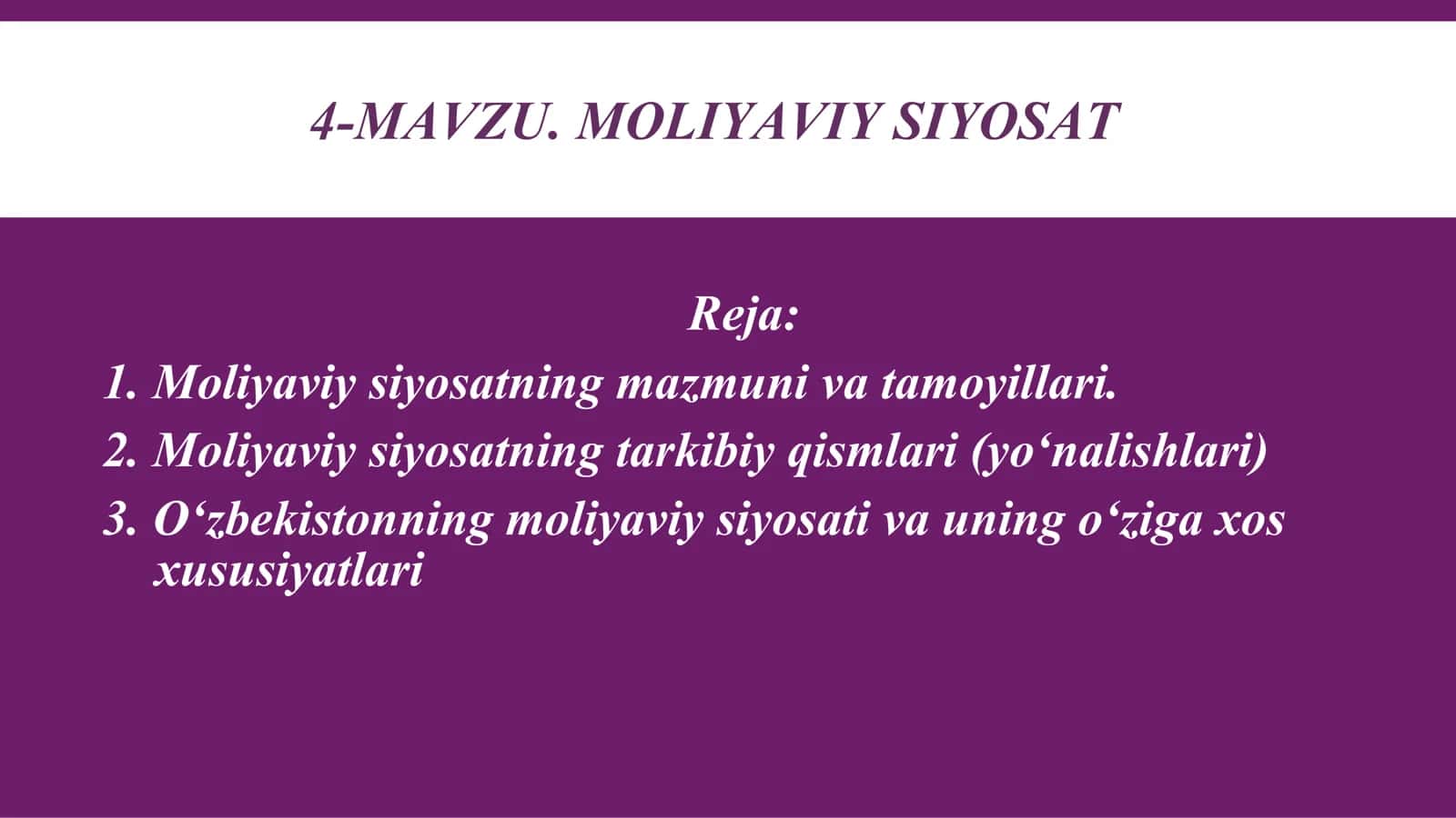 MOLIYAVIY SIYOSAT 2