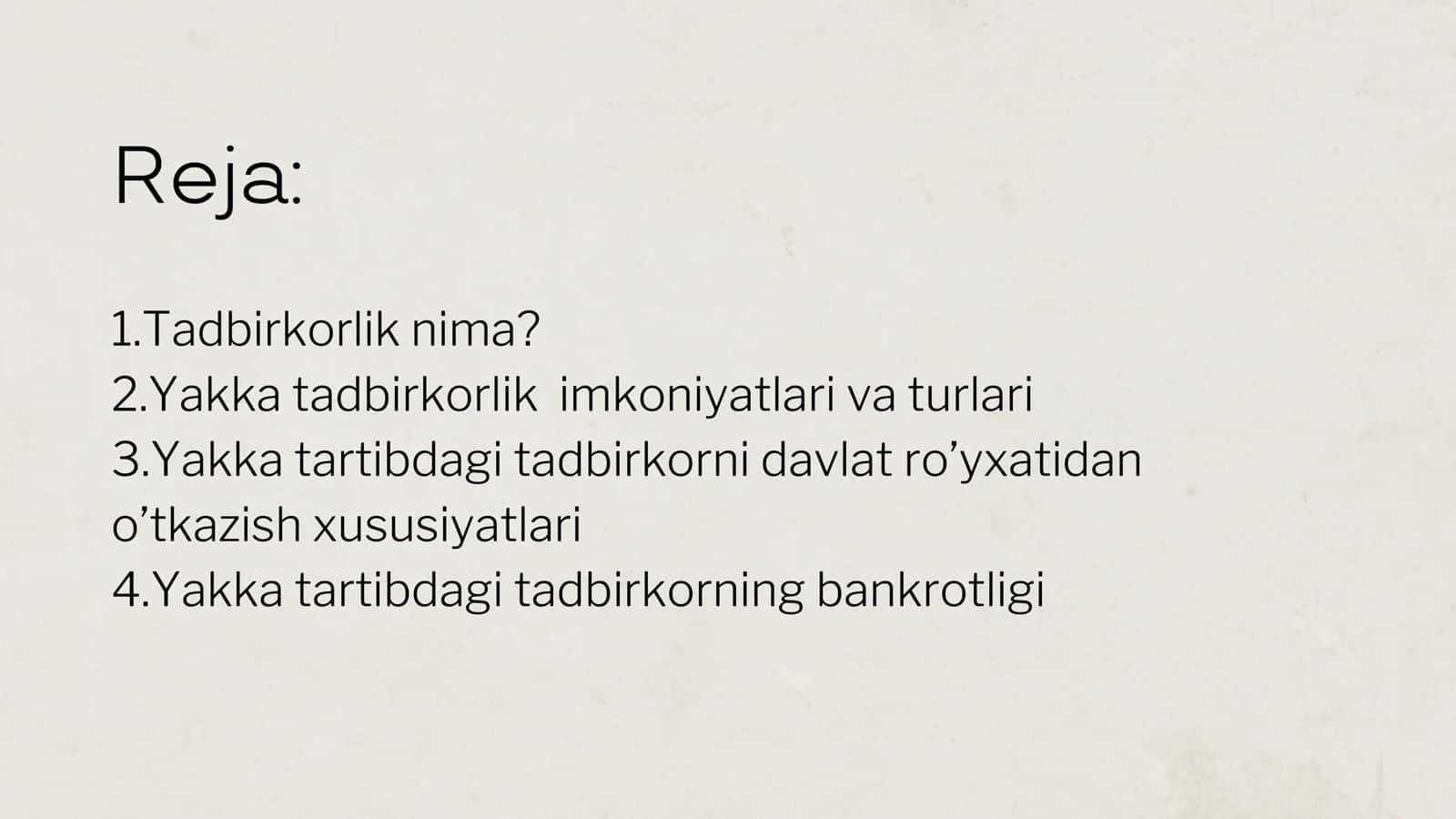 Yakka tartibdagi tadbirkorlik 2