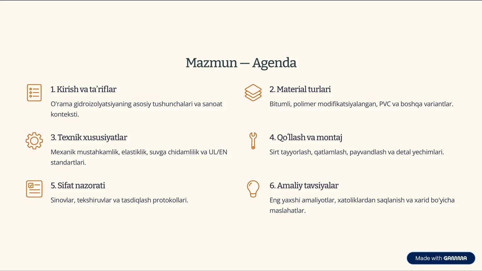 O'rama gidroizolyatsiya materiallari 2