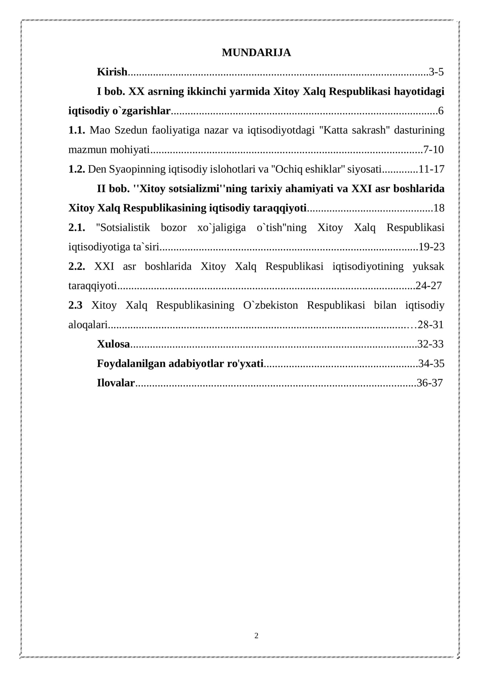 Xitoy Xalq Respublikasining 1980-2020 yillardagi iqtisodiy rivojlanishi. ''Xitoy sotsializmi'' 2