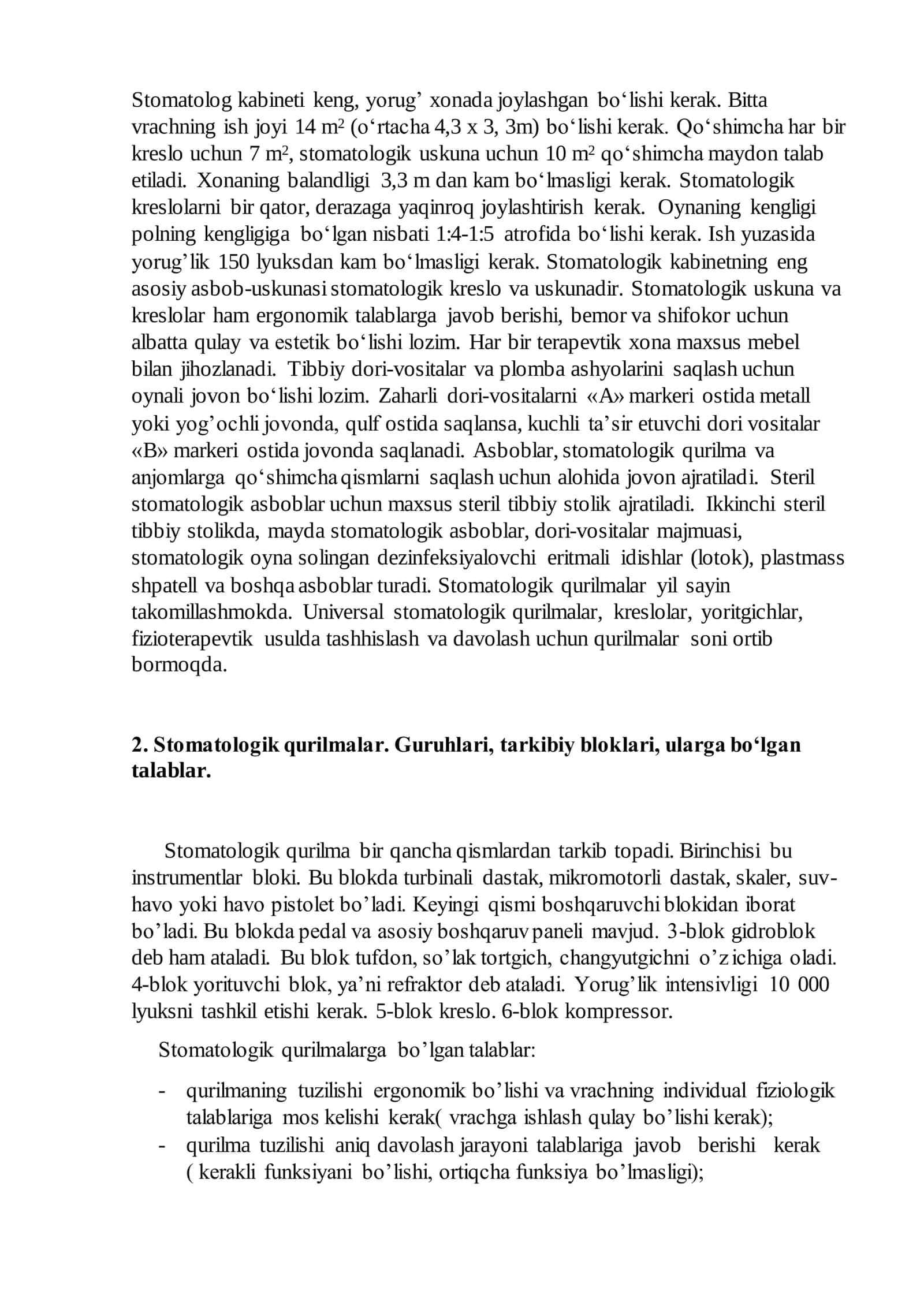 Preklinik restavratsion stomatologiya imtixon javobi I qism 2