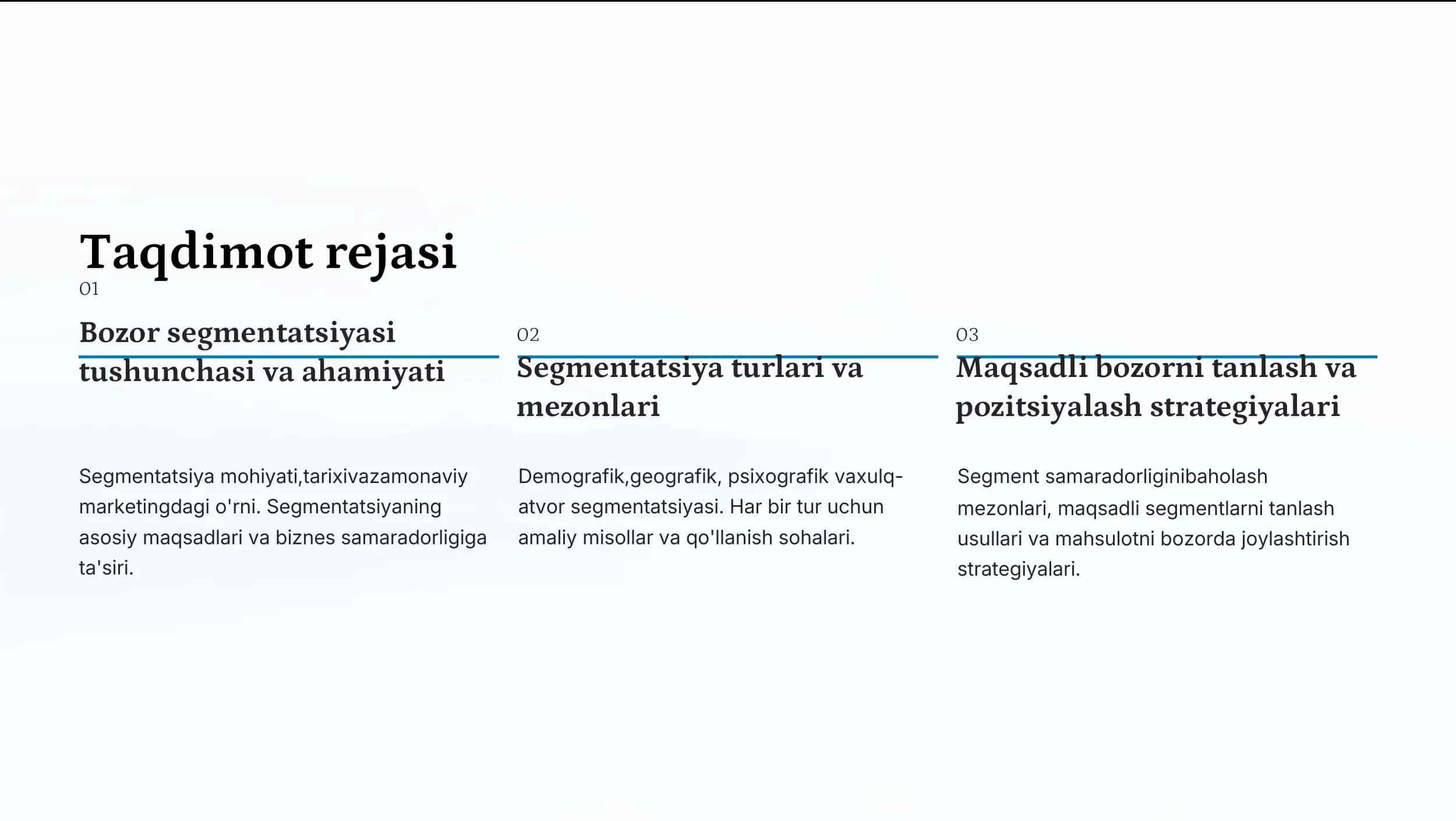 Bozor segmentatsiyasi 2