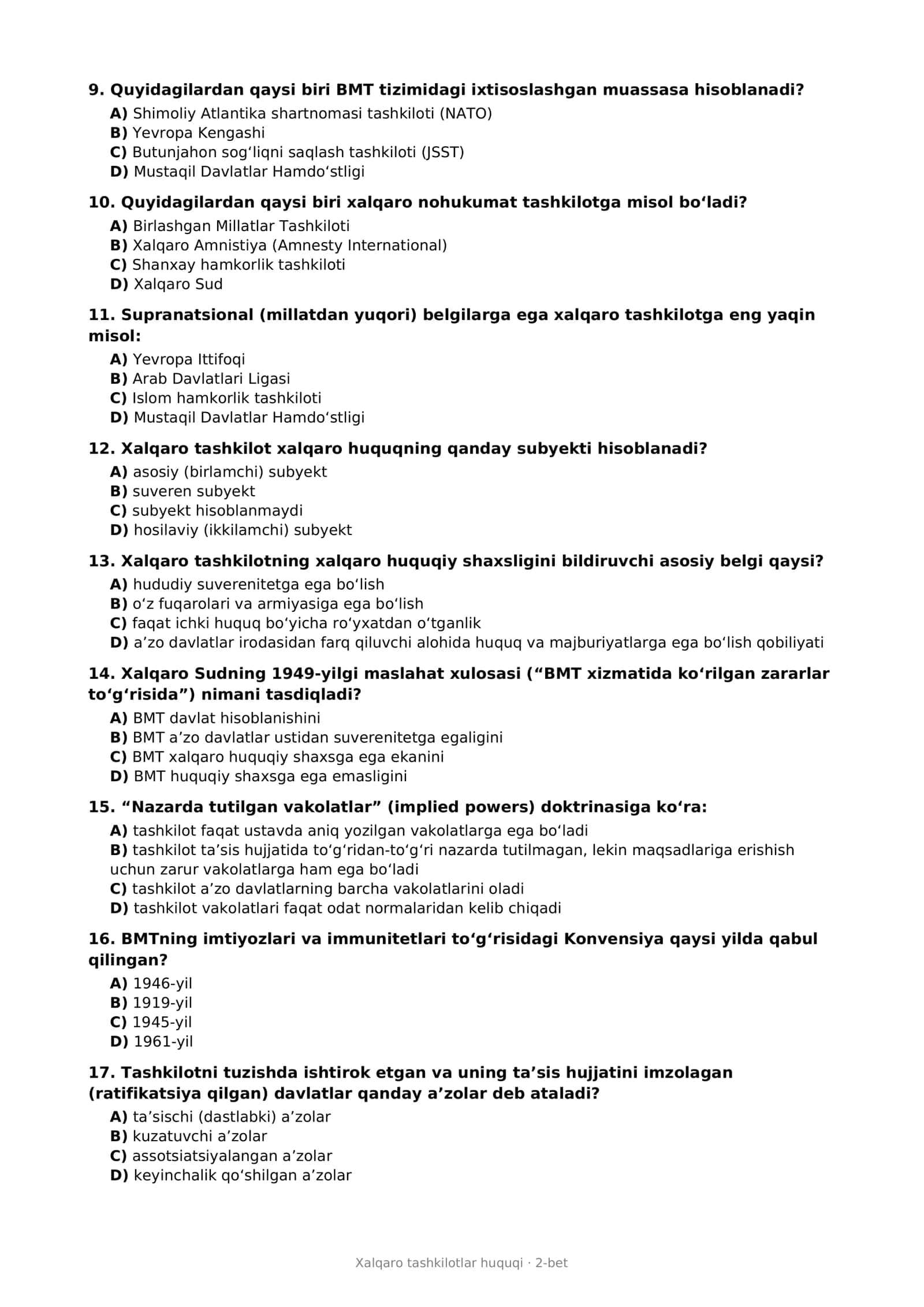 Xalqaro tashkilotlar huquqi 2