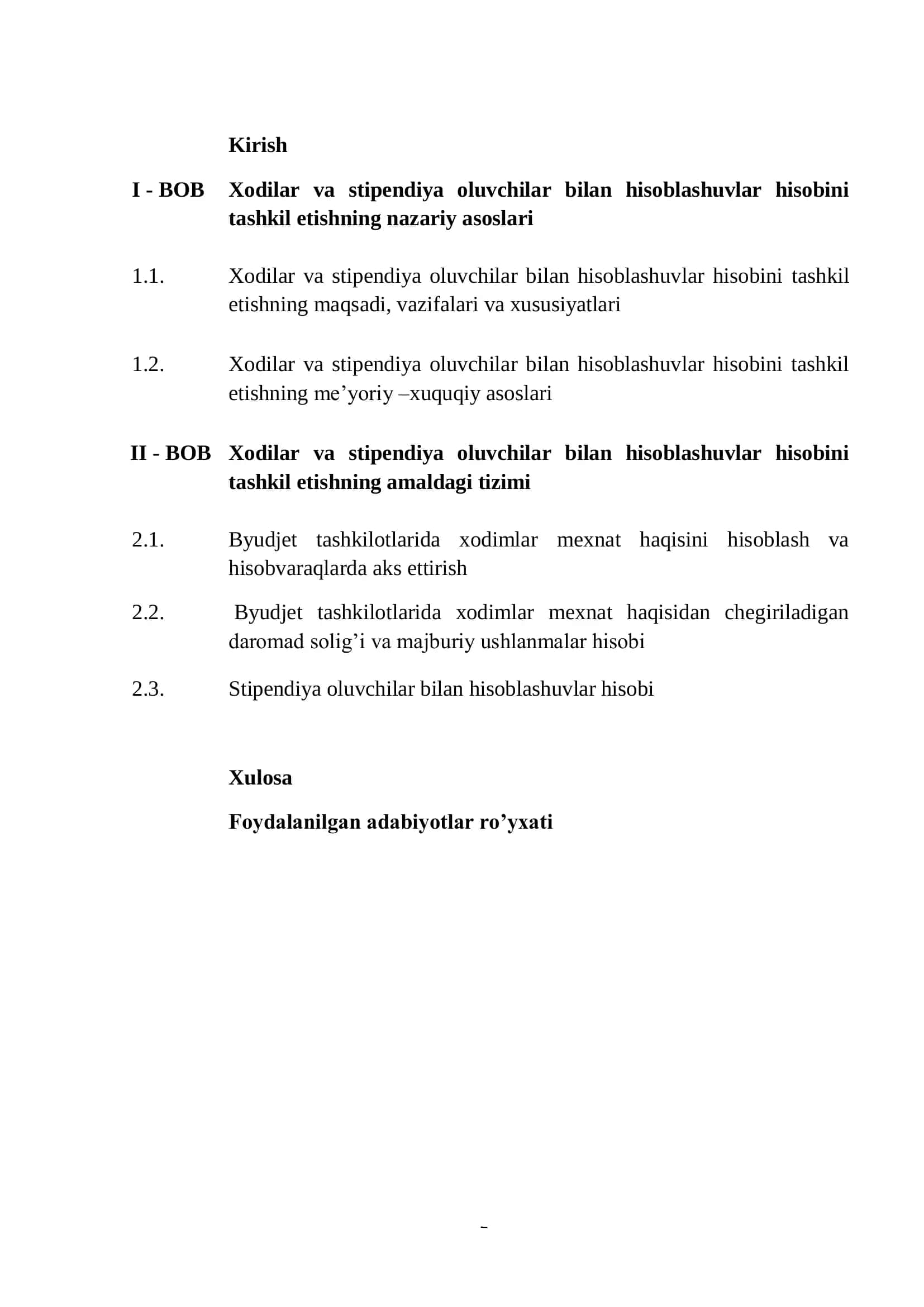 Xodimlar va stipendiya oluvchilar bilan hisoblashuvlar hisobi tashkil etishning maqsad va vaziflari 2
