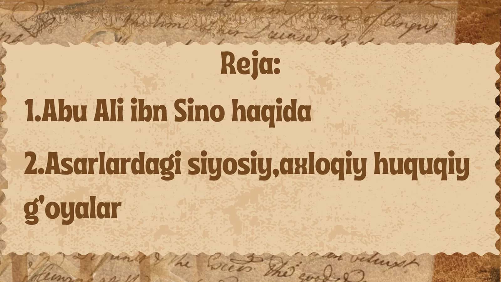 Abu Ali ibn Sino asarlaridagi siyosat, axloq va huquqmasalalari 2