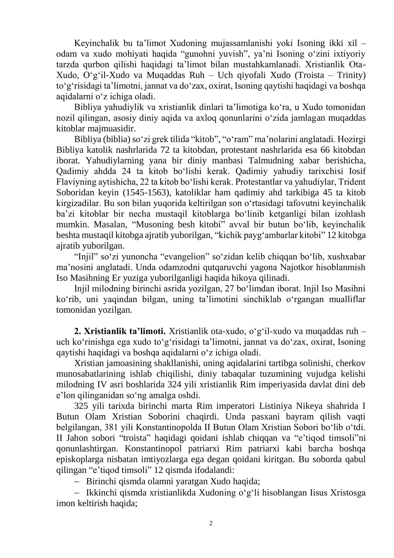 Xristianlik Dini 2