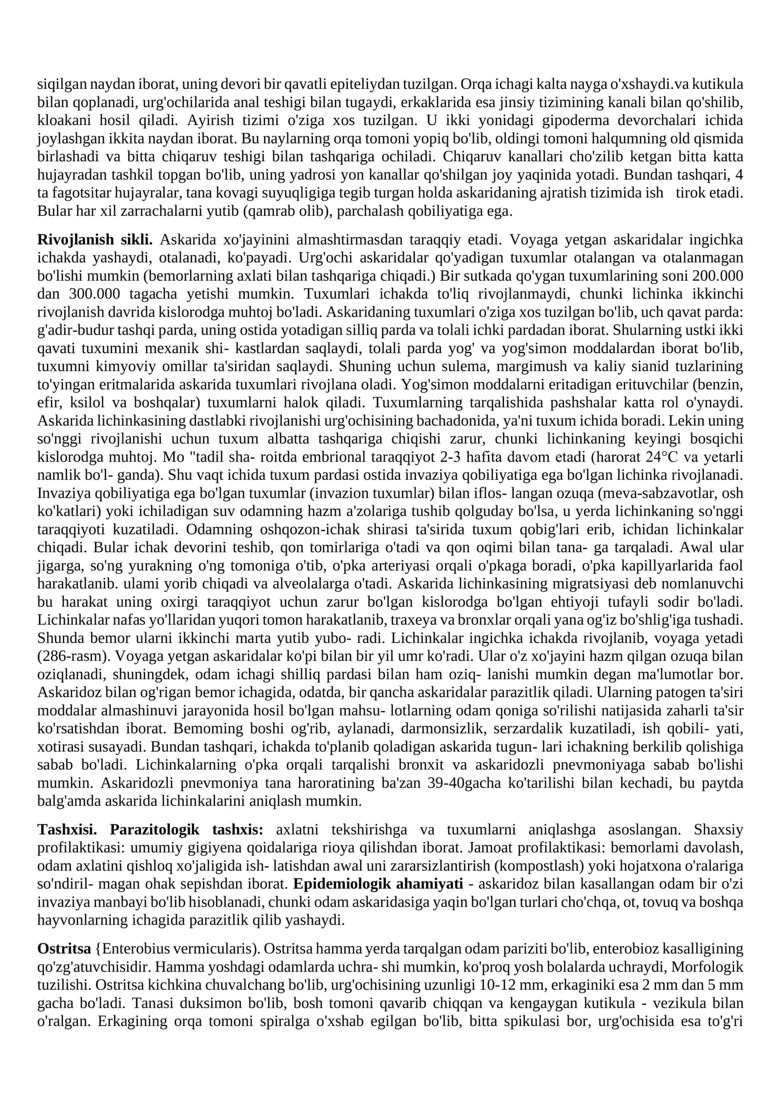 BIOLOGIYA OG’ZAKI SAVOLLARGA JAVOBLAR DAVOMI 2