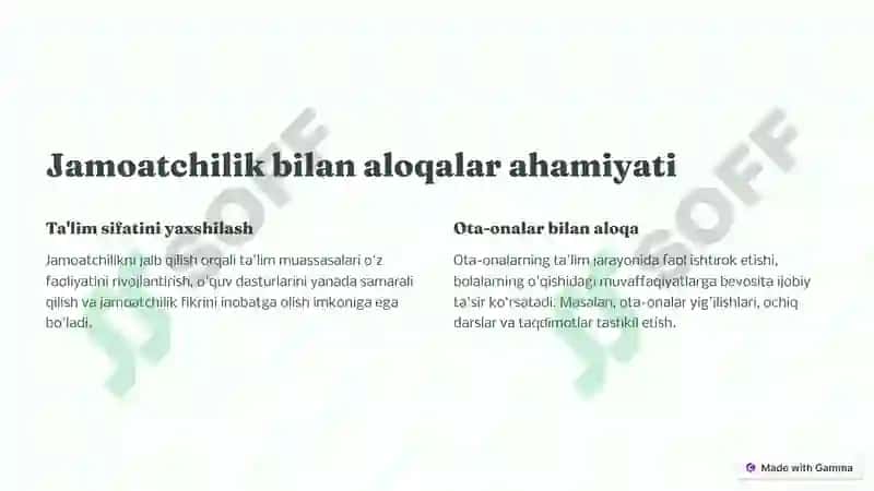 Ja,oatc&ilik Bila. Aloqalar 2