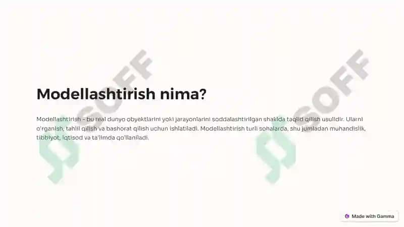 Modellashtirish 2