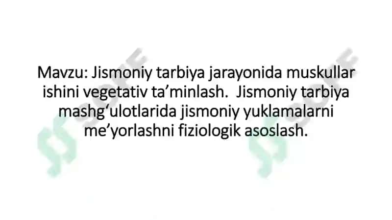 Jismoniy tarbiya gigiyenasi va sportning tibbiy fiziologik asoslari 2