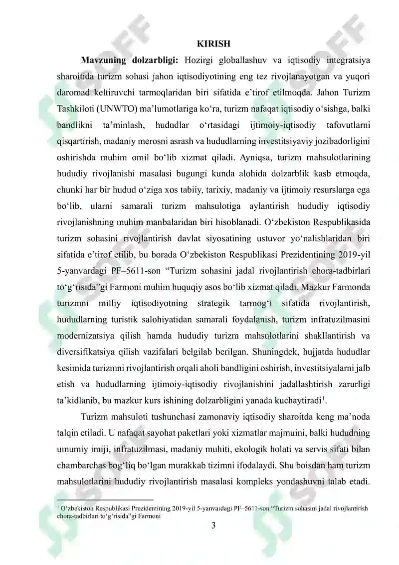 TURIZM MAHSULOTLARINING HUDUDIY RIVOJLANISHI 2