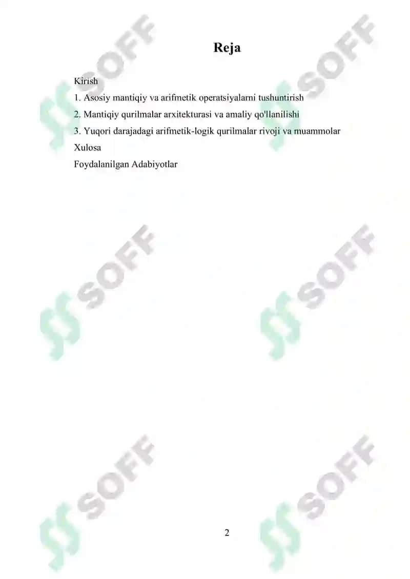 Arifmetik mantiqiy qurilmalar 2