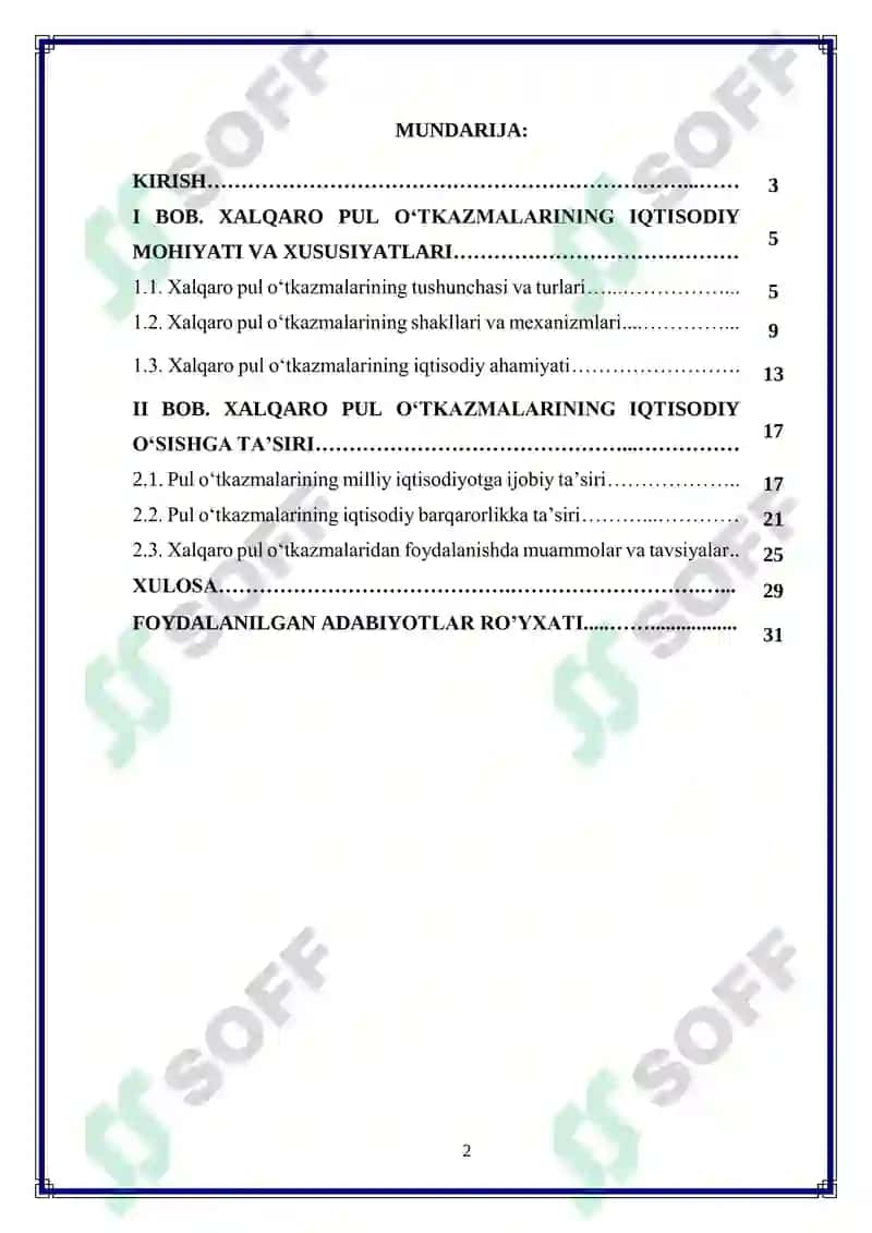 Xalqaro pul o‘tkazmalarining iqtisodiy o‘sishga ta’siri 2