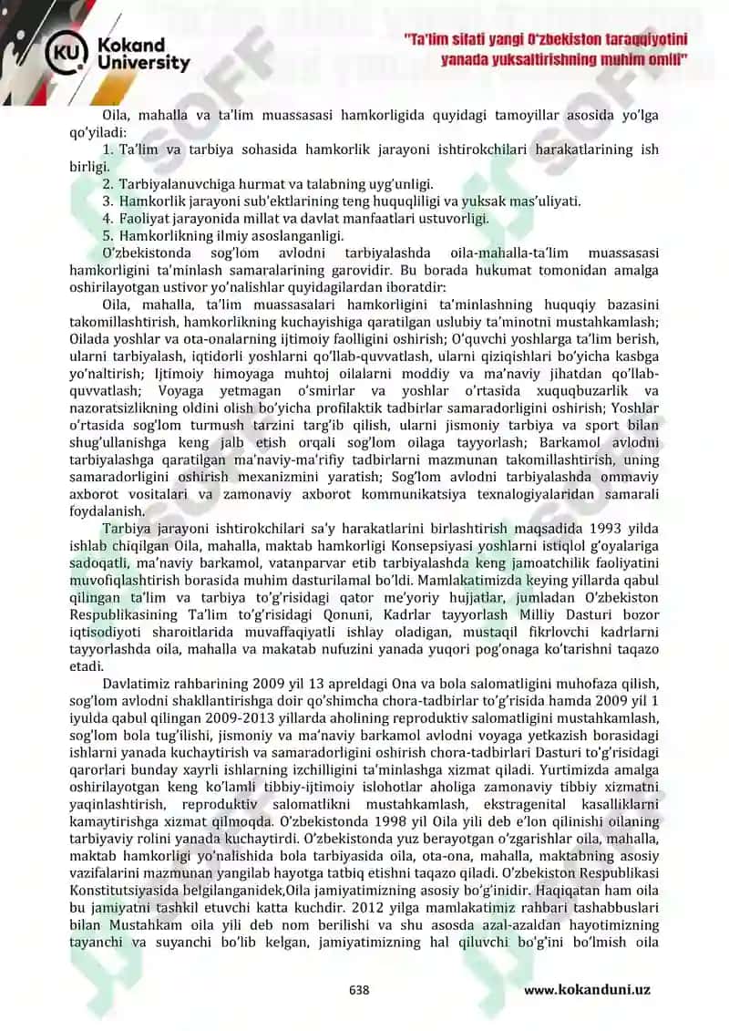 TARBIYA JARAYONIDA OILA MAHALLA HAMDA TA’LIM MUASSASALARINING O’ZARO HAMKORLIGI 2