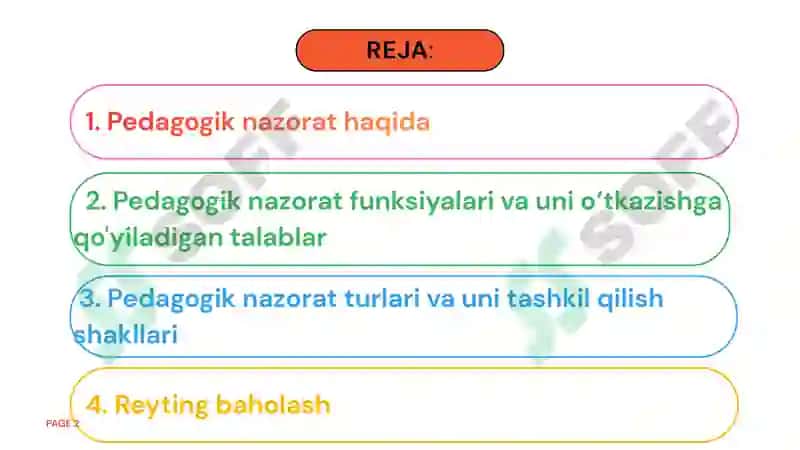 Oliy ta'limda Pedagogik nazorat 2