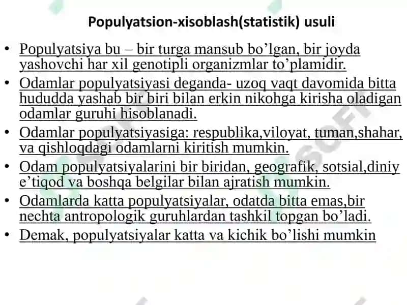 Antropogenetika. Odam genetikasini o’rganish usullari. 2