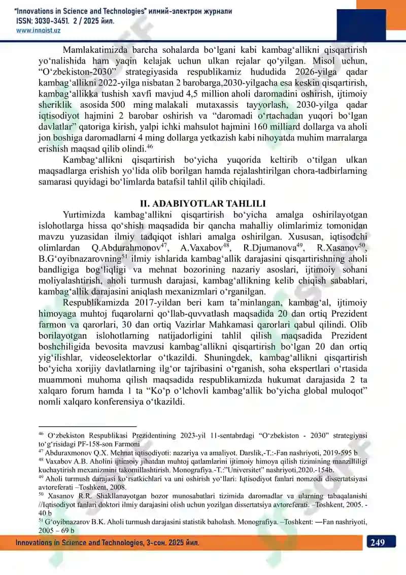 Innovations in Science and Technologies 2