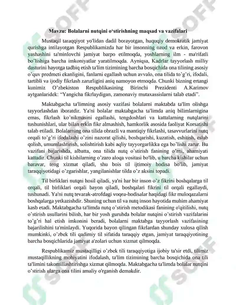 Nutq o’stirish metodikasi 2