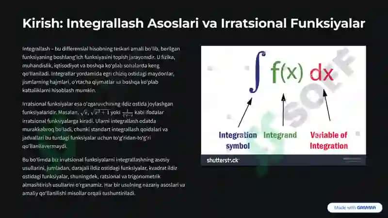 Integrallash Usullari 2