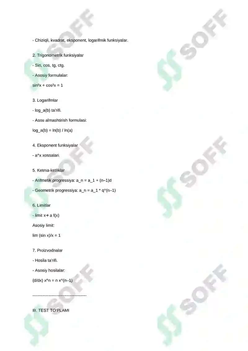 matematik test 2