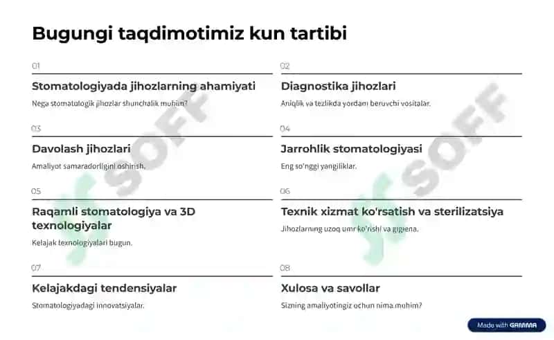 Prezintatsiya Stamatalogiya jihozlari vositasi 2