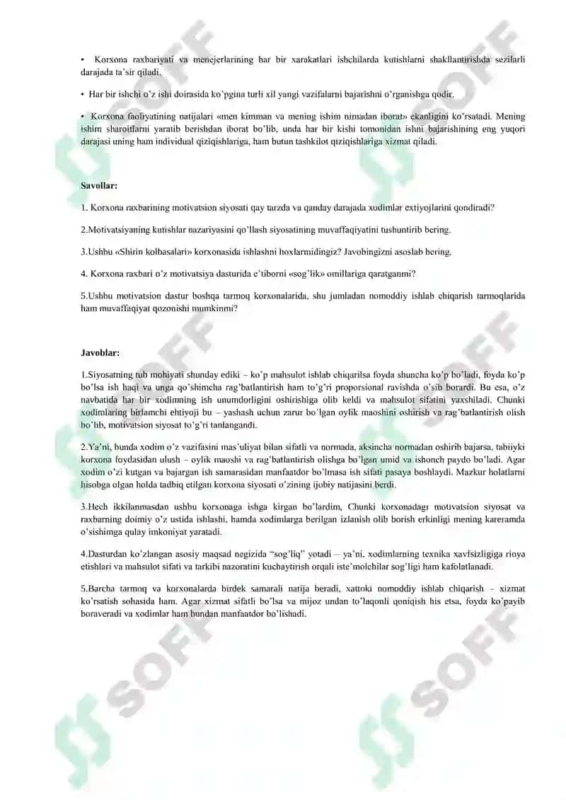 Shirin kolbasalari korxonasining ishlab chiqarish bo'yicha 2