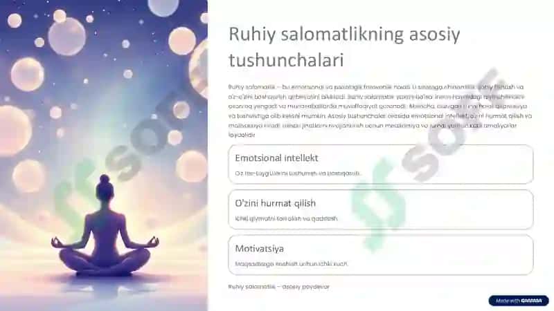 Ruhiy salomatlikning asosiy tushunchalari 2