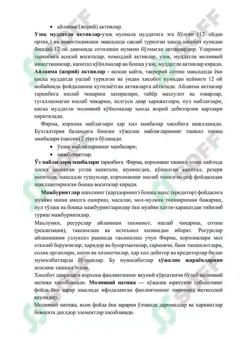 BUXGALTERIYA HISOBINING PREDMETI VA USLUBI 2