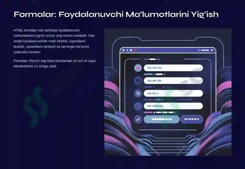 HTML Tilida Formalar, Freymlar va Ob'yektlar 2